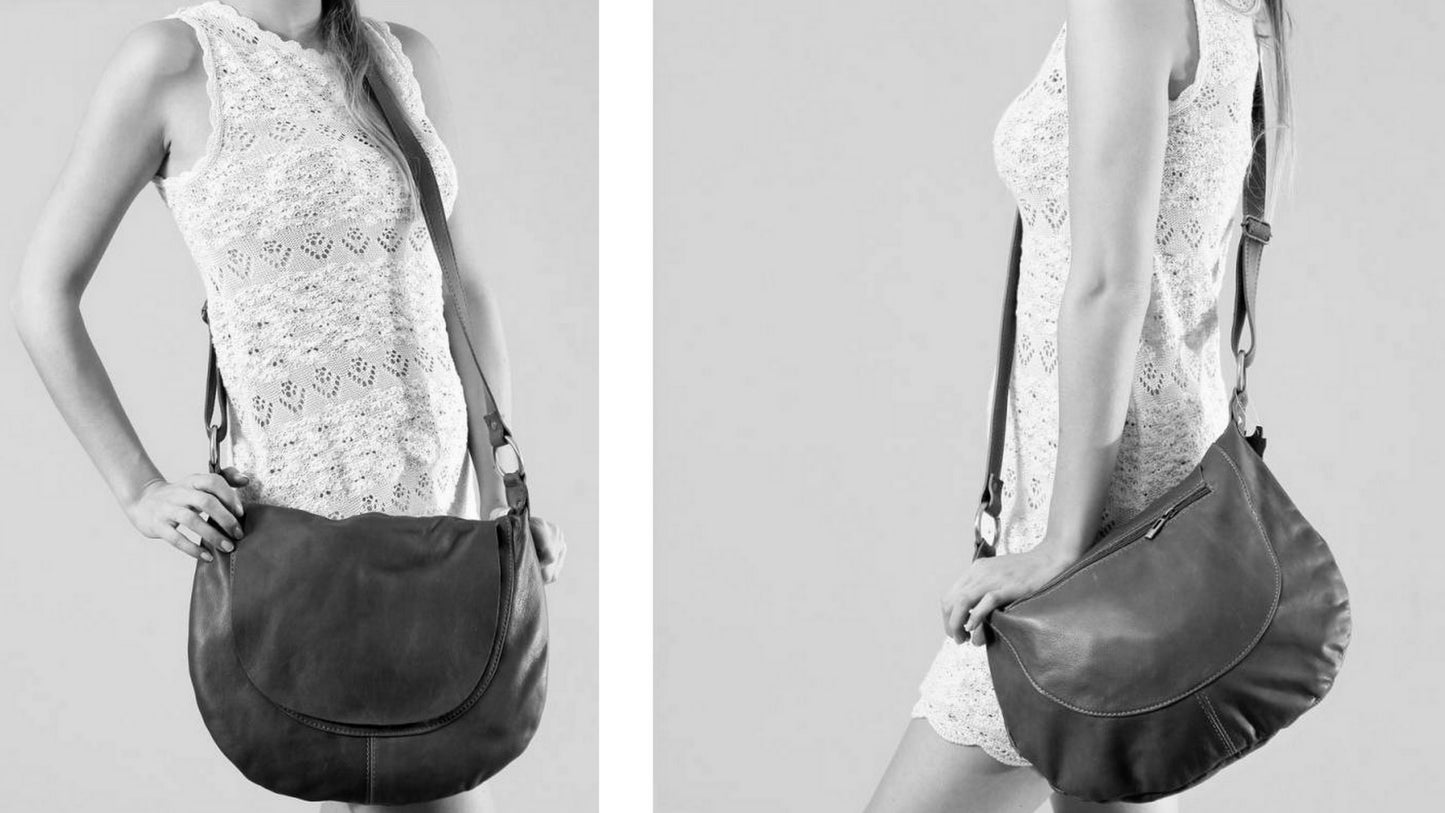 Sac bandoulière en cuir souple Axelle - Valencia Paris