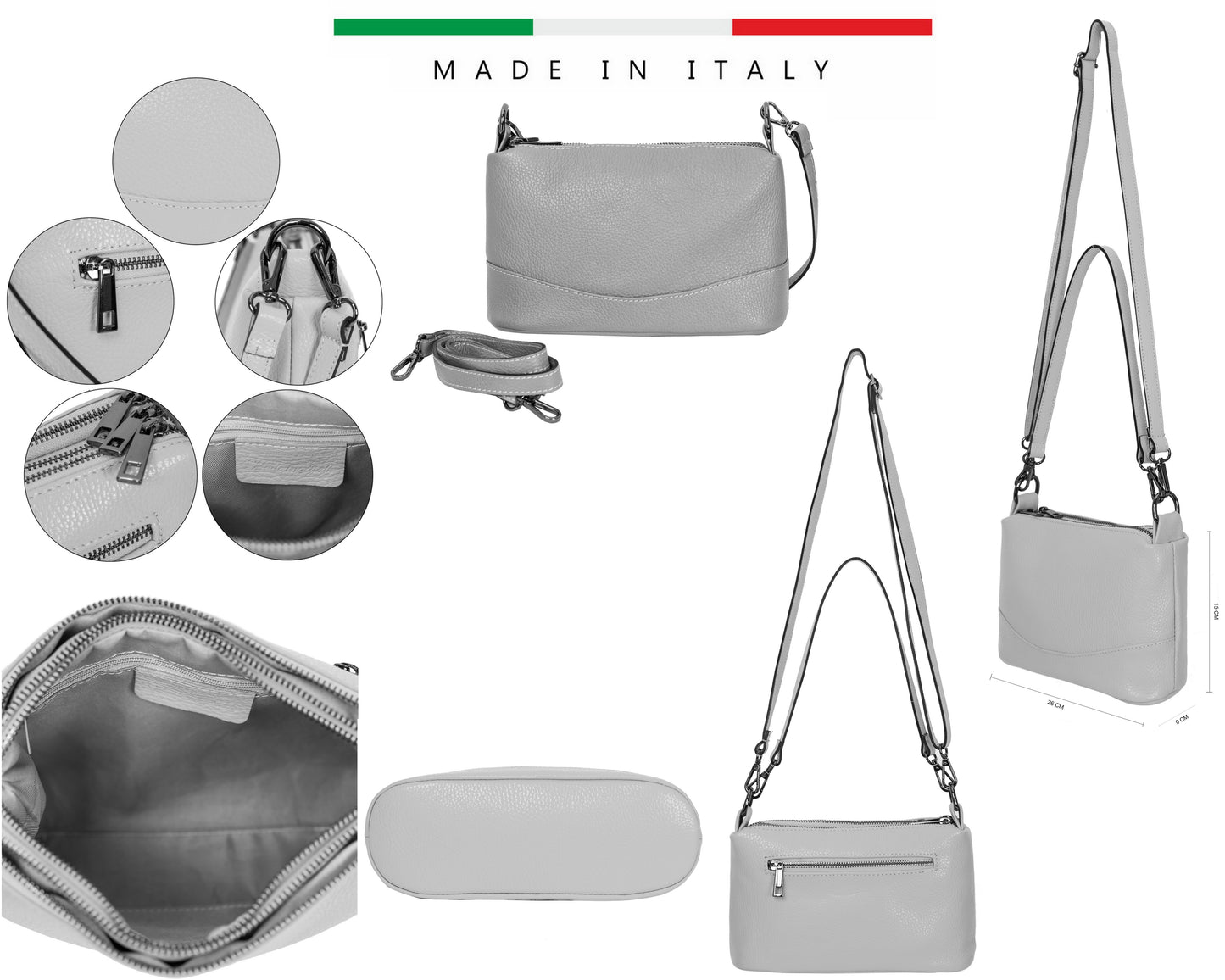 Sac bandoulière en cuir femme Camille - Valencia Paris