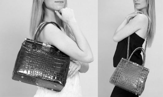 Sac à main en cuir imprimé croco Rafaëlle - Valencia Paris