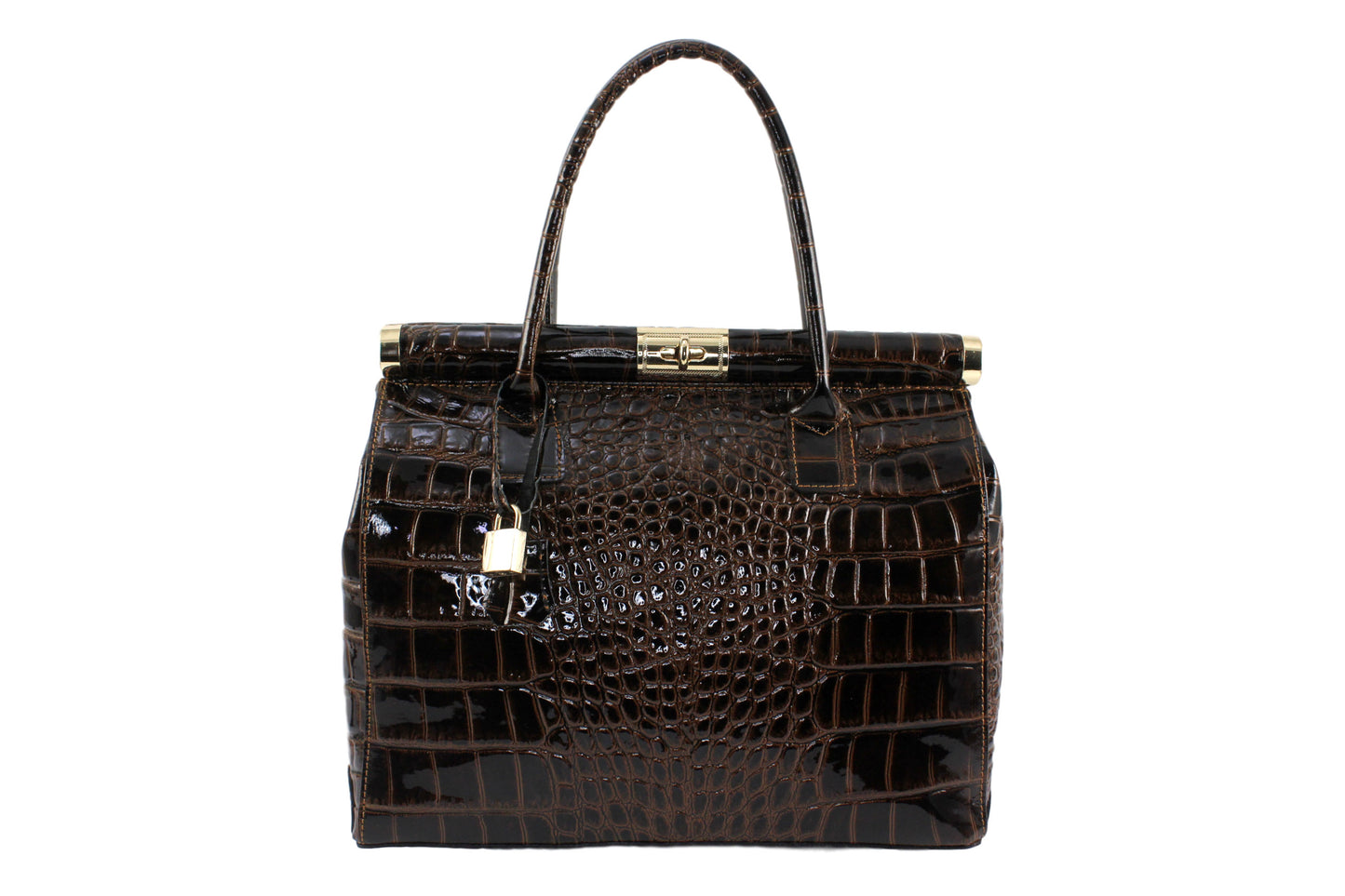 Sac à main en cuir imprimé croco Rafaëlle - Valencia Paris