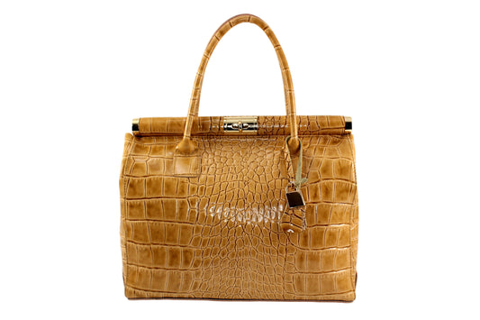 Sac à main en cuir imprimé croco Rafaëlle - Valencia Paris