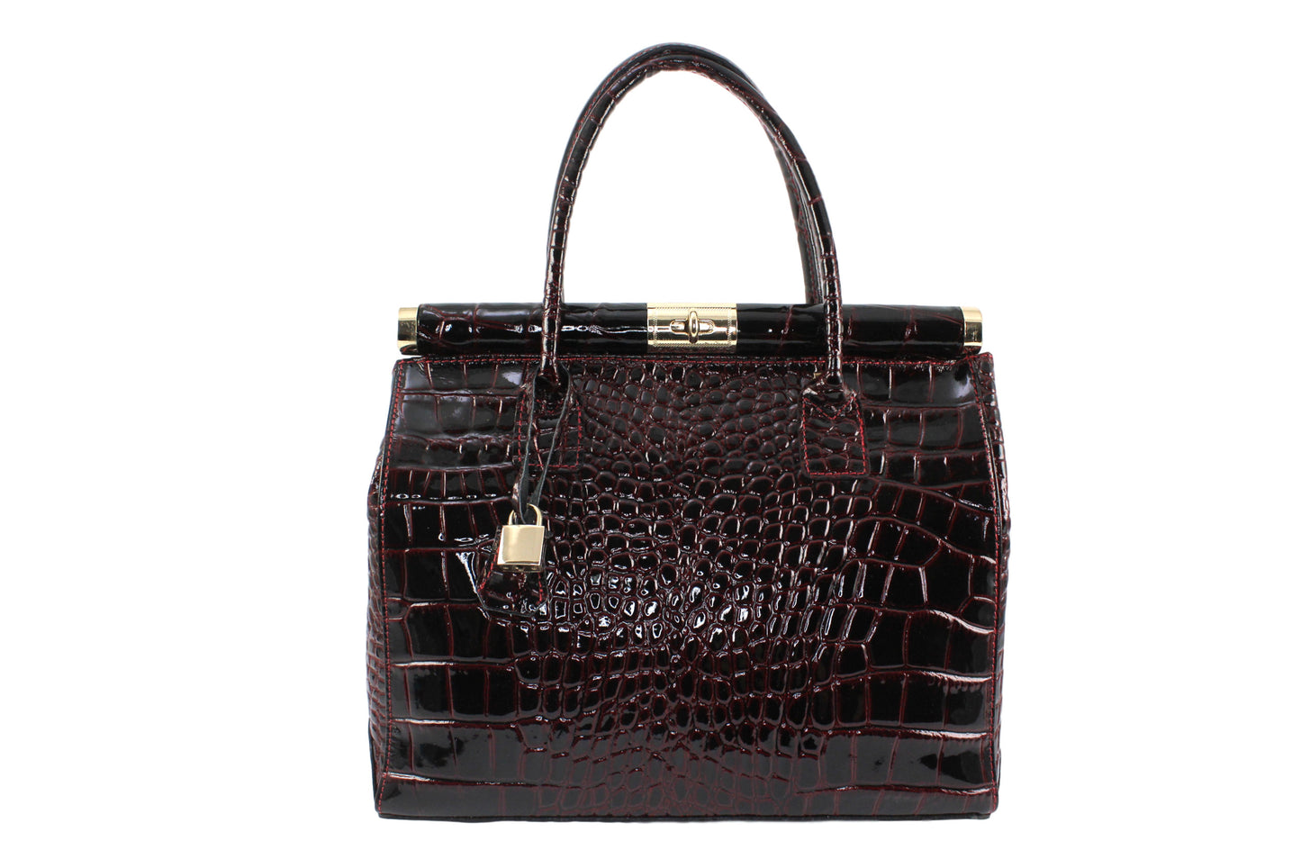 Sac à main en cuir imprimé croco Rafaëlle - Valencia Paris