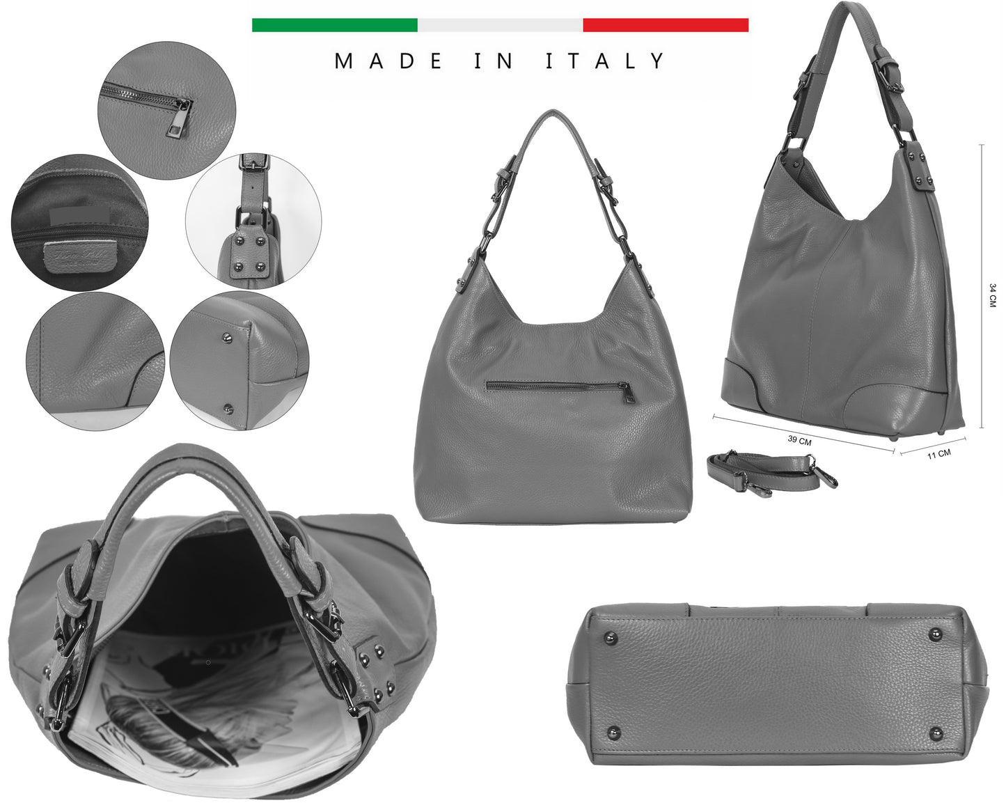 Sac cuir porté épaule femme Carole - Valencia Paris