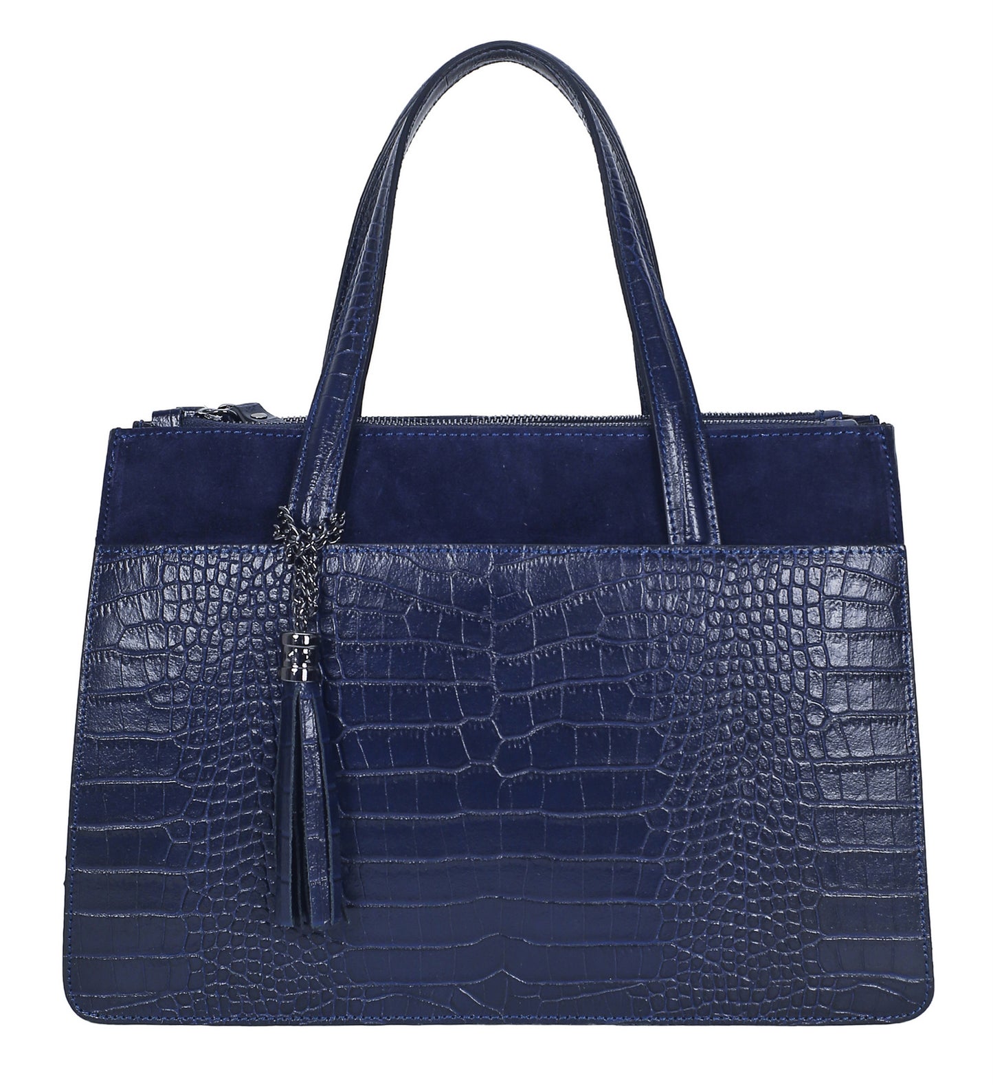 Sac à main cuir bi-matières Malte - VALENCIA PARIS