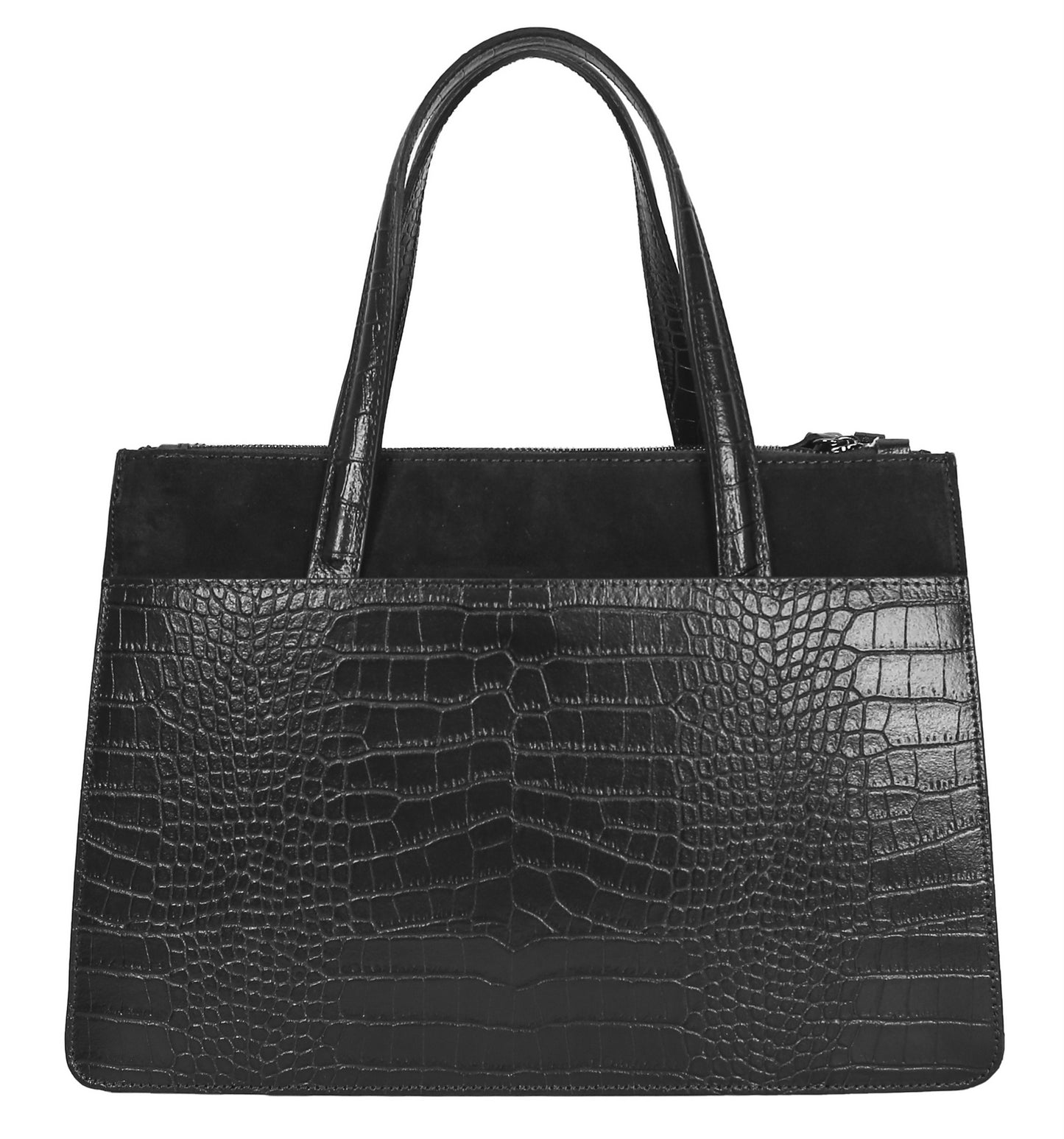 Sac à main cuir bi-matières Malte - VALENCIA PARIS