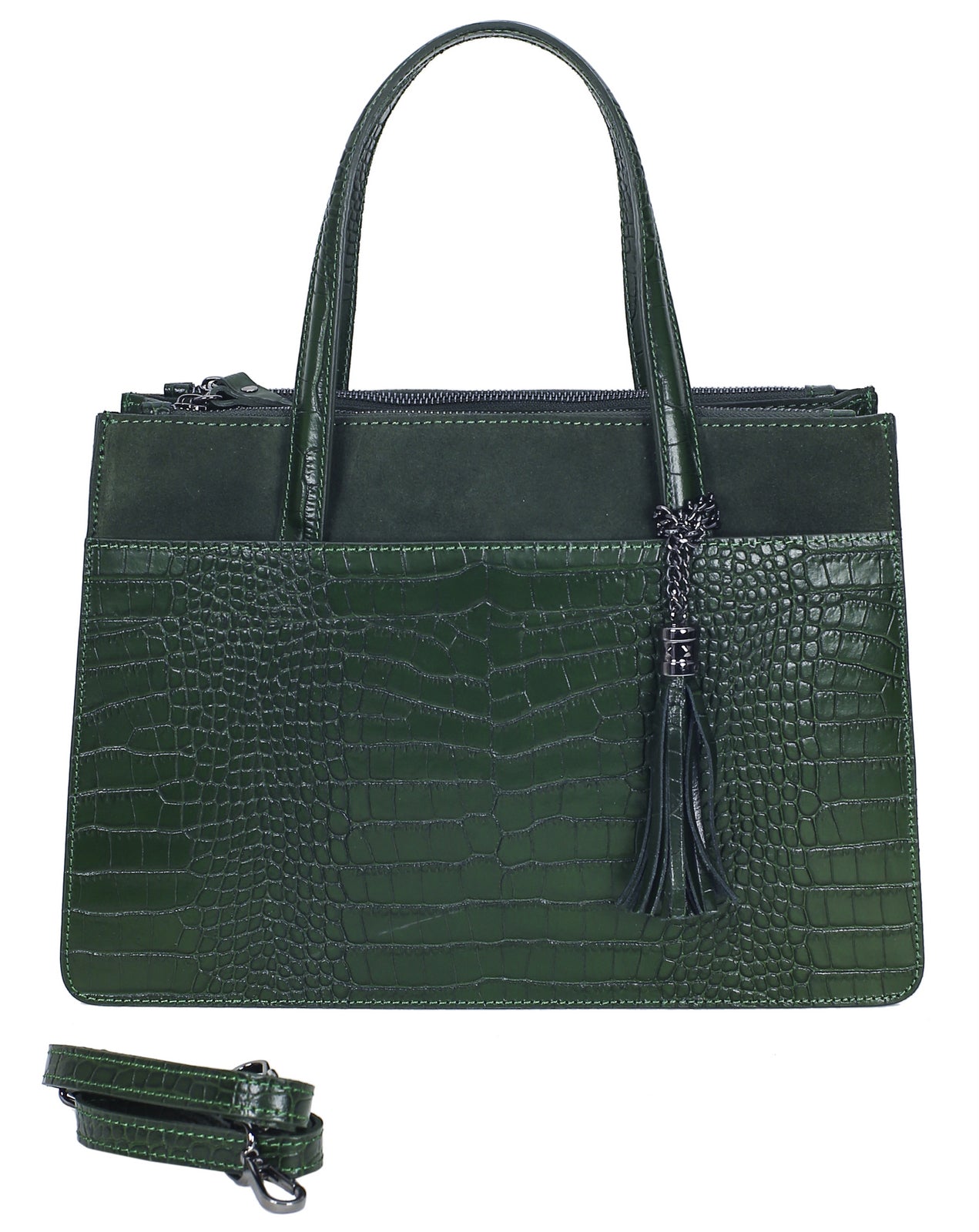 Sac à main cuir bi-matières Malte - VALENCIA PARIS