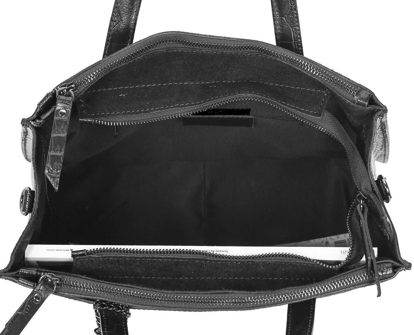 Sac à main cuir bi-matières Malte - VALENCIA PARIS