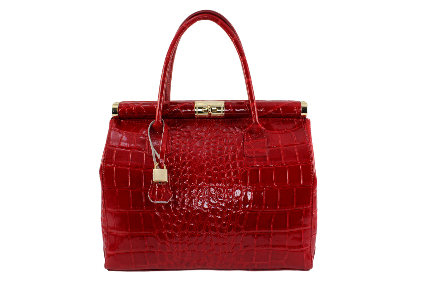 Sac à main en cuir imprimé croco Rafaëlle - Valencia Paris