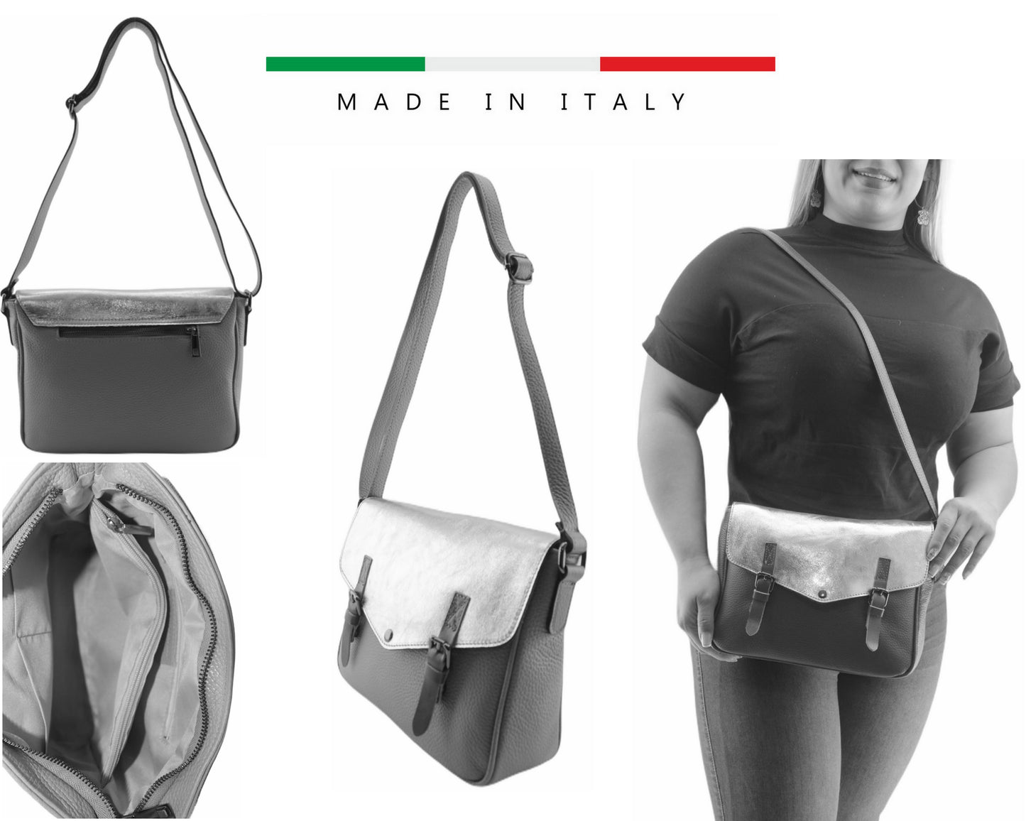 Sac bandoulière en cuir métallisé Venus - VALENCIA PARIS